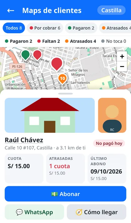 Pantalla de Creditazo con datos de demostración